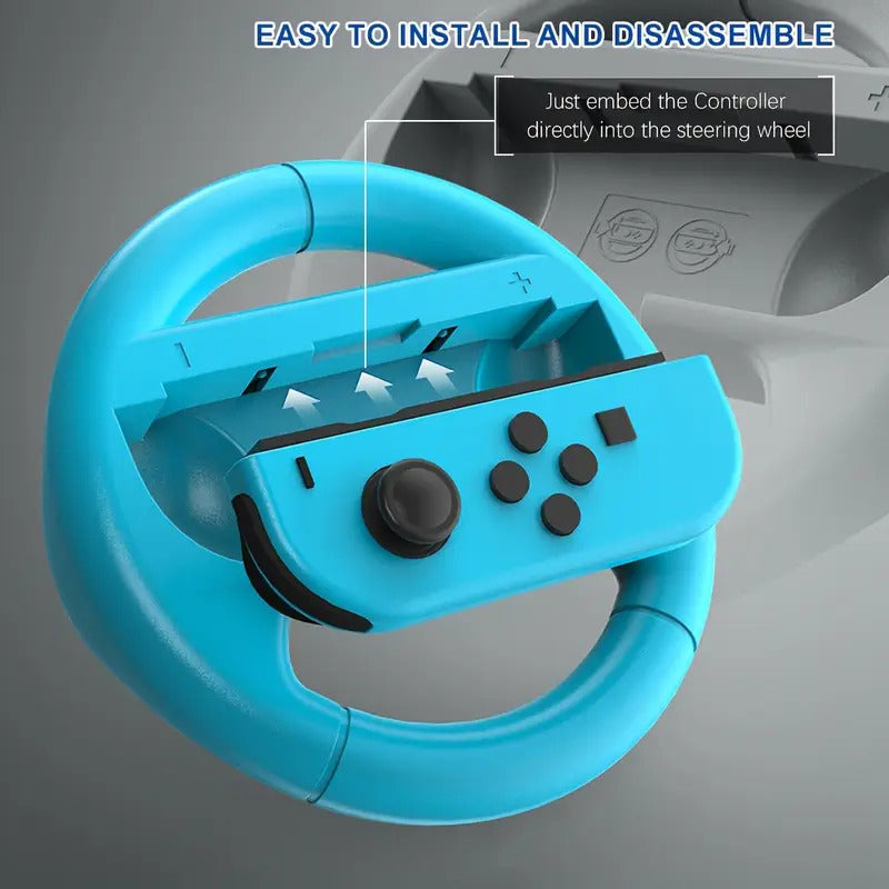 2X VOLANTE COMPATIBLE PARA JOY-CON NINTENDO SWITCH AZUL ROJO | 2X STEERING WHEEL COMPATIBLE WITH JOY-CON NINTENDO SWITCH BLUE RED
