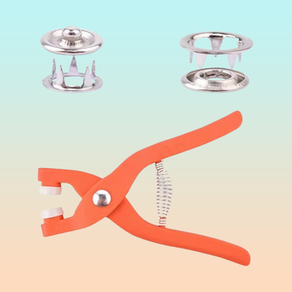 HERRAMIENTA PINZA INSTALACIÓN BOTONES PRESIÓN 95MM +10 BOTON ROJO PINZA BOTONES PRESION