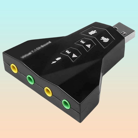 ADAPTOR USB AUDIO DUAL 7.1 VIRTUAL 3D MICRÓFONO AUDÍFONOS