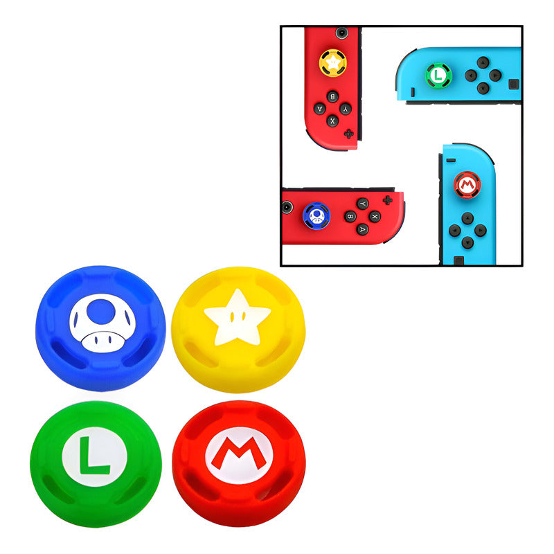 4X JUEGO SET CAUCHOS CUBIERTAS GOMAS PARA JOY-CON SWITCH MIXTO | 4X SET RUBBER COVERS CAPS FOR JOY-CON SWITCH MIXED
