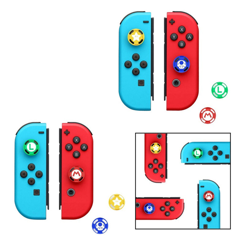 4X JUEGO SET CAUCHOS CUBIERTAS GOMAS PARA JOY-CON SWITCH MIXTO | 4X SET RUBBER COVERS CAPS FOR JOY-CON SWITCH MIXED
