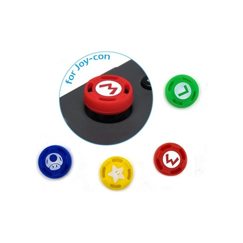 4X JUEGO SET CAUCHOS CUBIERTAS GOMAS PARA JOY-CON SWITCH MIXTO | 4X SET RUBBER COVERS CAPS FOR JOY-CON SWITCH MIXED
