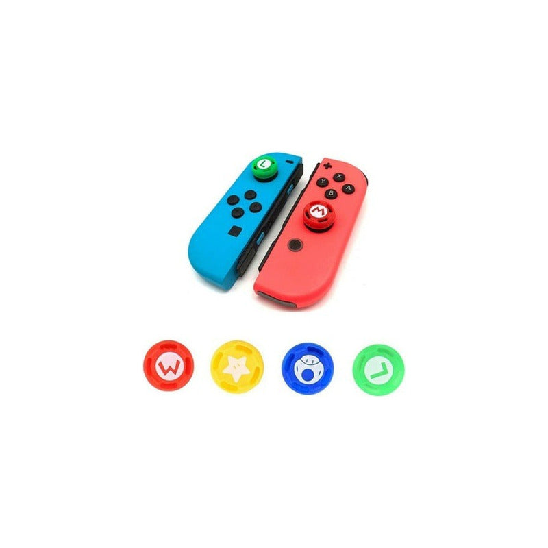 4X JUEGO SET CAUCHOS CUBIERTAS GOMAS PARA JOY-CON SWITCH MIXTO | 4X SET RUBBER COVERS CAPS FOR JOY-CON SWITCH MIXED
