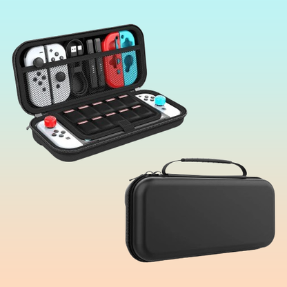 ESTUCHE RIGIDO NINTENDO SWITCH 26X13X4 CMS 10 BOLSILLOS SD NEGRO