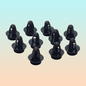 10X PIN CLIP PLÁSTICO REMACHE AJUSTE CARRO RETENEDOR MOTOR NEGRO