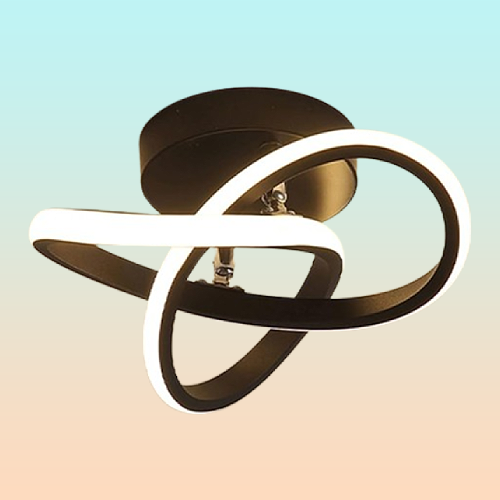 LAMPARA TECHO LUZ LED TIPO TREBOL 25W MARCO NEGRO SALA 110/220V NEGRO