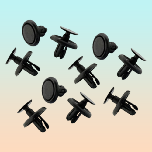 10X CLIPS RETENCIÓN EMPUJE REMACHE AJUSTE CARRO 20X10.5X7MM NEGRO