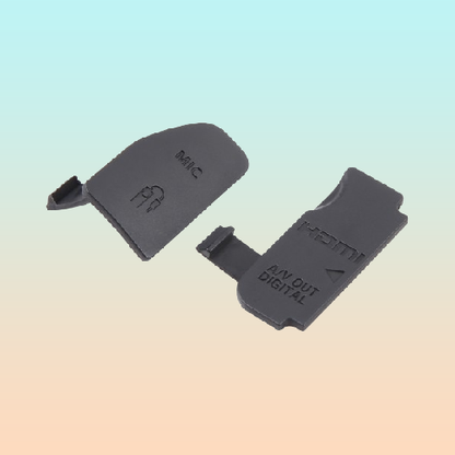 CUBIERTA TAPA COBERTOR GOMA CAUCHO CONEXIONES CANON 70D NEGRO