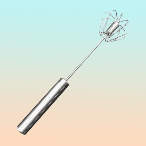 BATIDOR MOLINILLO ACERO INOXIDABLE PUSH AUTOMÁTICO MANUAL PLATEADO