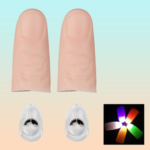 2X DEDOS LUZ LED MULTICOLOR MAGIA ILUSIONISMO DISFRAZ FIESTA