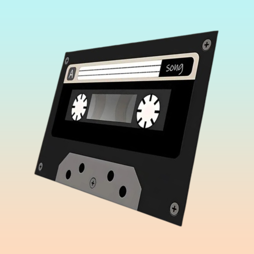 TAPETE HOGAR COCINA ENTRADA CASA DISEÑO CASSETTE SONG 40X60 60 CM 40 CM CASSETTE NEGRO