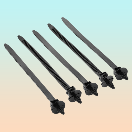5X PIN CLIP PLÁSTICO REMACHE ABRAZADERA AJUSTE CARRO CABLES NEGRO