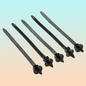 5X PIN CLIP PLÁSTICO REMACHE ABRAZADERA AJUSTE CARRO CABLES NEGRO
