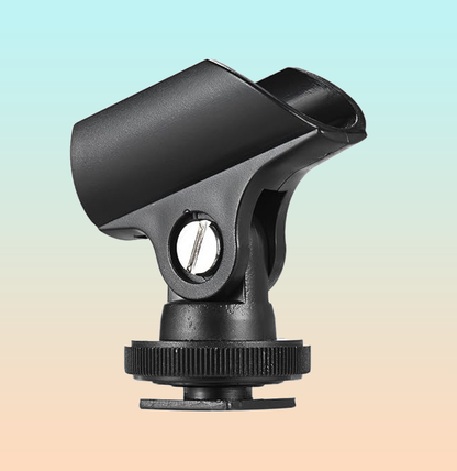 ADAPTADOR CLIP BASE MICRÓFONO ZAPATA CAMARA DSLR NEGRO