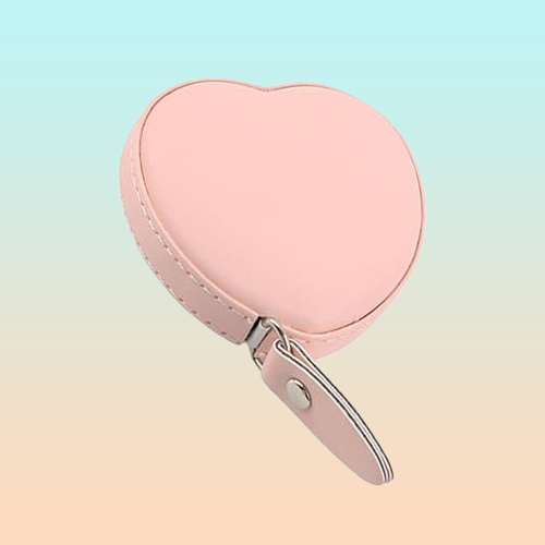 METRO CORPORAL PORTATIL BOLSO CORAZÓN CUERO ROSADO NEGRO