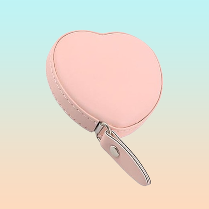 METRO CORPORAL PORTATIL BOLSO CORAZÓN CUERO ROSADO NEGRO