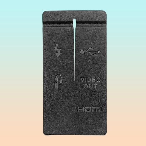 TAPA COBERTOR GOMA CAUCHO CONEXIONES CANON 50D NEGRO