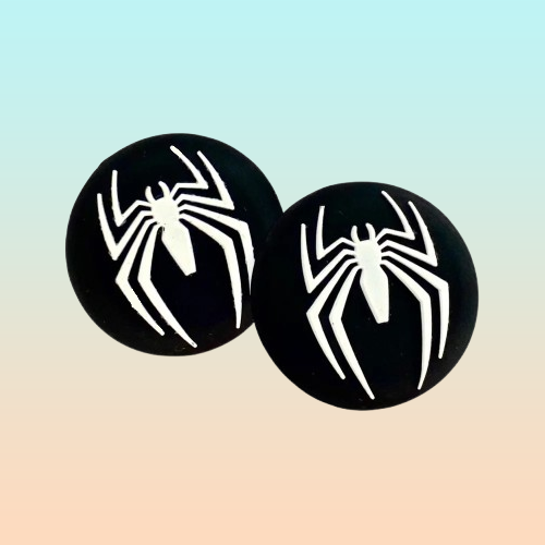 2X PROTECTOR SILICONA JOYSTICK SPIDERMAN LOGO 2011 NEGRO NEGRO