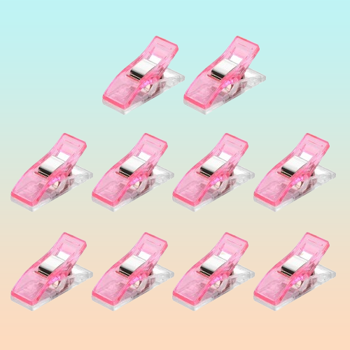 10X CLIPS PINZAS COSTURA TELA PAPELERÍA OFICINA MANUALIDADES ROSA