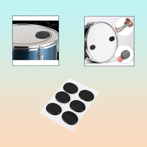 SET 6 ALMOHADILLAS REDOBLANTE BATERÍA ACÚSTICA REDUCE SONIDO NEGRO