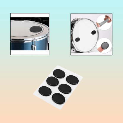 SET 6 ALMOHADILLAS REDOBLANTE BATERÍA ACÚSTICA REDUCE SONIDO NEGRO