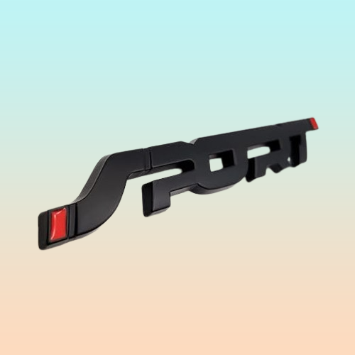 EMBLEMA SPORT METAL 3D ADHESIVO VEHÍCULO INSIGNIA LUJO CARRO