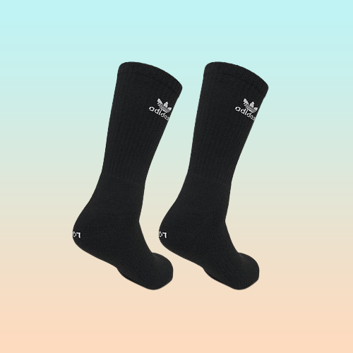 MEDIAS ADIDAS TREFOIL CREW SOCKS L BH6437 NEGRAS (9-12) NEGRO RAYAS 9-12