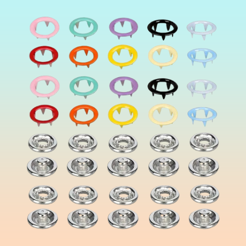 10X BOTONES PRESIÓN METÁLICOS 95MM ROPA JEAN BEBÉ MANUALIDAD COLORES MIXTOS BOTONES PRESION METAL