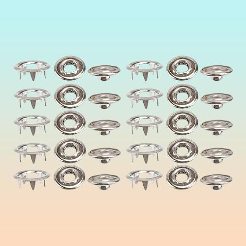 10X BOTONES PRESIÓN METÁLICOS 95MM ROPA JEAN BEBÉ MANUALIDAD PLATEADO BOTONES PRESION METAL