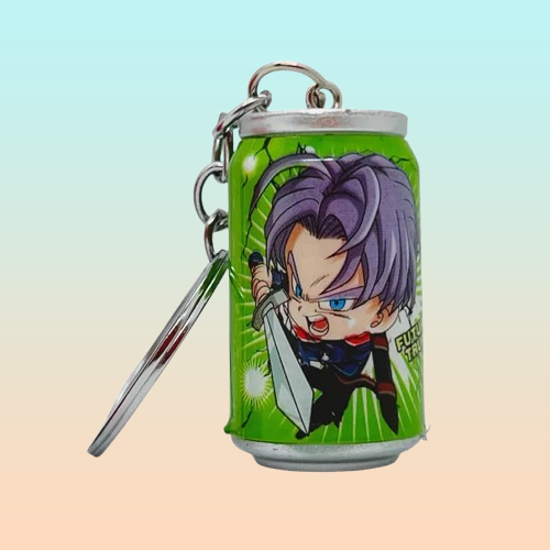 LLAVERO DRAGON BALL Z TRUNKS TIPO ENVASE LATA GASEOSA VERDE CLARO
