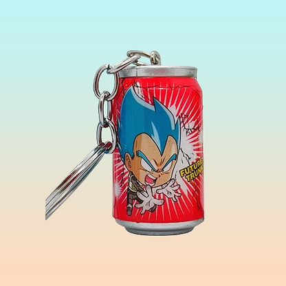 LLAVERO DRAGON BALL Z VEGETA SAIYAJIN TIPO LATA GASEOSA ROJO