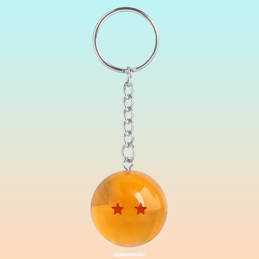LLAVERO 2 STAR ESFERAS DEL DRAGON BALL Z SUPER SAYAYIN GOKU NARANJA