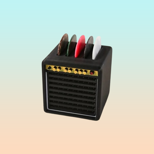 PORTA PUAS PICKS GUITARRA TIPO AMPLIFICADOR SPEAKER NEGRO SMALL