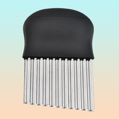 CORTADOR PAPAS RIZADAS VERDURAS FRUTAS ACERO INÓXIDABLE NEGRO