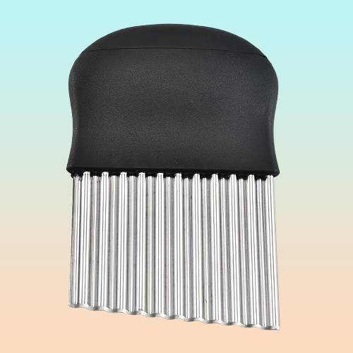 CORTADOR PAPAS RIZADAS VERDURAS FRUTAS ACERO INÓXIDABLE NEGRO