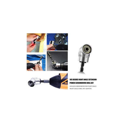 ADAPTADOR BROCA ÁNGULO 105° ACERO TALADRO DESTORNILLADOR | 105° ANGLE DRILL BIT ADAPTER STEEL DRILL SCREWDRIVER
