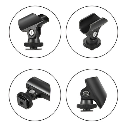 ADAPTADOR CLIP BASE MICRÓFONO ZAPATA CAMARA DSLR NEGRO | MICROPHONE BASE CLIP ADAPTER HOT SHOE DSLR CAMERA BLACK
