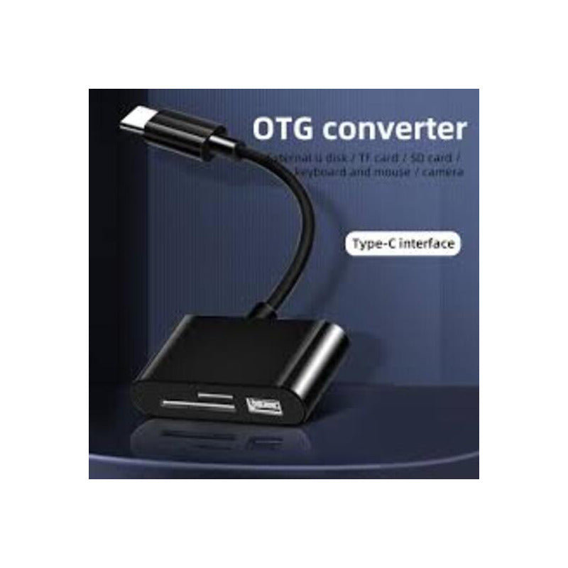 ADAPTADOR LECTOR TARJETAS OTG TIPO C - MICRO SD/TF USB 3.0 NEGRO | OTG CARD READER ADAPTER TYPE C - MICRO SD/TF USB 3.0 BLACK
