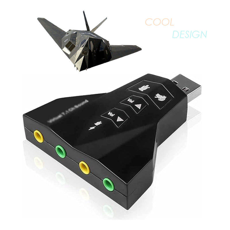 ADAPTOR USB AUDIO DUAL 7.1 VIRTUAL 3D MICRÓFONO AUDÍFONOS | USB AUDIO ADAPTER DUAL 7.1 VIRTUAL 3D MICROPHONE HEADPHONES
