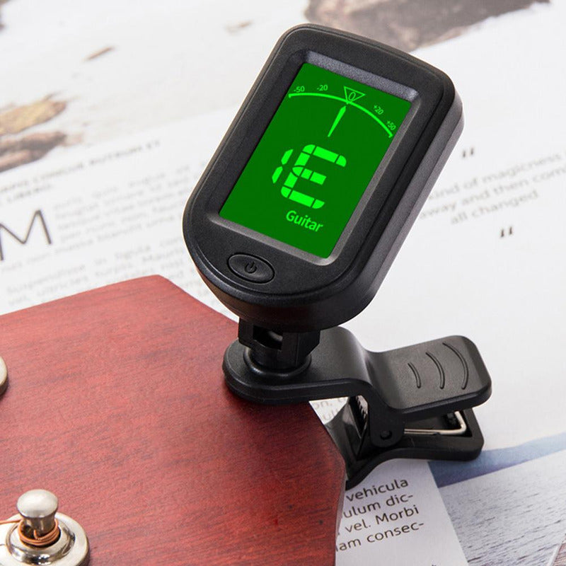 AFINADOR DIGITAL LCD GUITARRA CLIP 360° VIOLIN UKELELE NEGRO | DIGITAL LCD TUNER GUITAR CLIP 360° VIOLIN UKULELE BLACK
