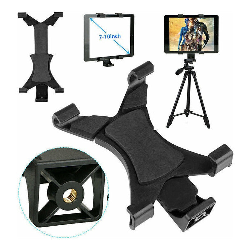 BASE SOPORTE UNIVERSAL TABLET ROSCA 1/4 TRÍPODE ESTUDIO NEGRO | UNIVERSAL TABLET HOLDER MOUNT 1/4 THREAD TRIPOD STUDIO BLACK
