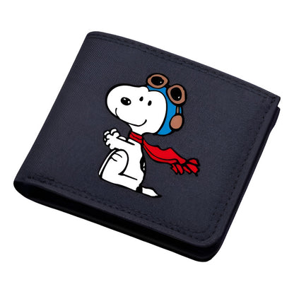 BILLETERA LONA SNOOPY NEGRA TARJETAS MONEDERO DINERO NEGRO LISO | BLACK SNOOPY CANVAS WALLET CARDS COIN PURSE MONEY PLAIN BLACK
