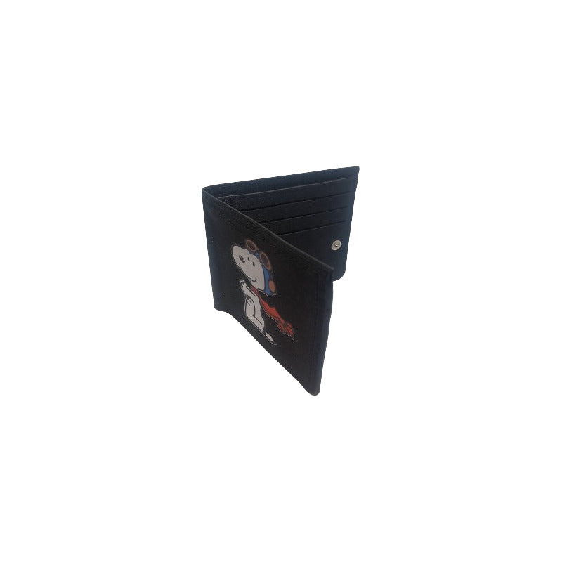 BILLETERA LONA SNOOPY NEGRA TARJETAS MONEDERO DINERO NEGRO LISO | BLACK SNOOPY CANVAS WALLET CARDS COIN PURSE MONEY PLAIN BLACK
