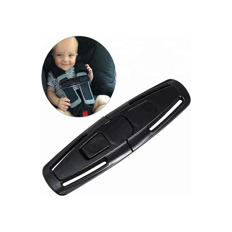 BROCHE AJUSTE CINTURON SEGURIDAD SILLA NIÑOS CARRO RUTA COLE NEGRO | CHILD SEAT BELT ADJUSTER BUCKLE CAR SCHOOL TRANSPORT BLACK
