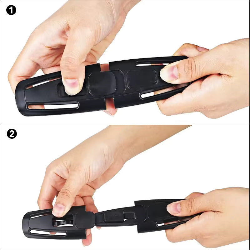 BROCHE AJUSTE CINTURON SEGURIDAD SILLA NIÑOS CARRO RUTA COLE NEGRO | CHILD SEAT BELT ADJUSTER BUCKLE CAR SCHOOL TRANSPORT BLACK
