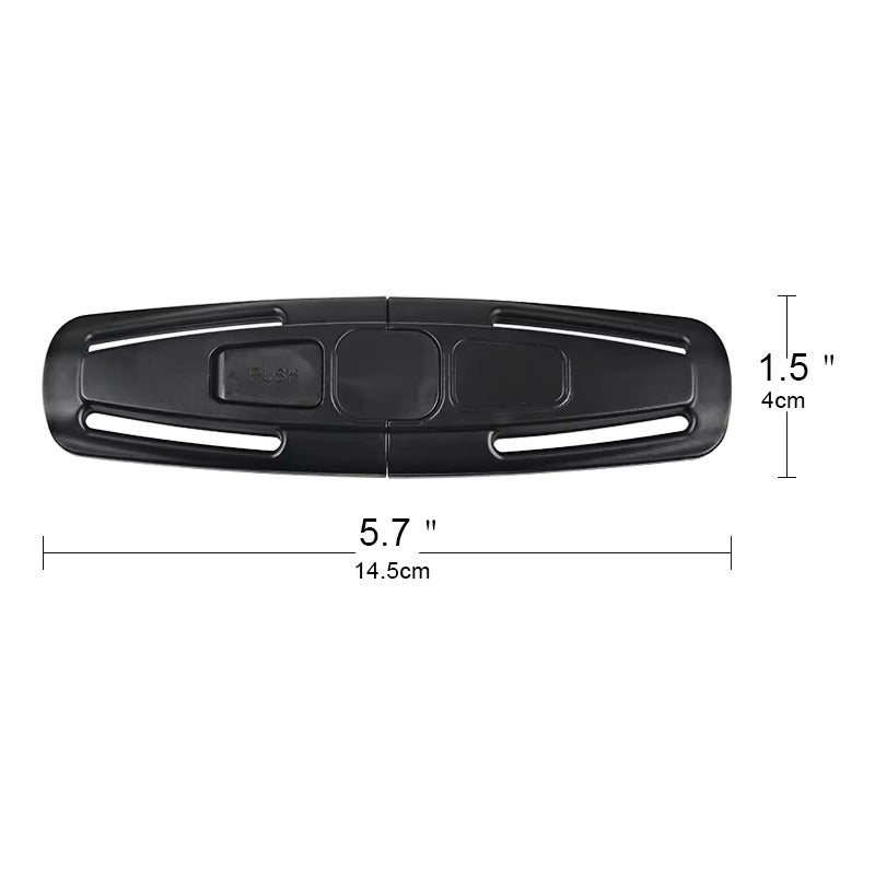 BROCHE AJUSTE CINTURON SEGURIDAD SILLA NIÑOS CARRO RUTA COLE NEGRO | CHILD SEAT BELT ADJUSTER BUCKLE CAR SCHOOL TRANSPORT BLACK
