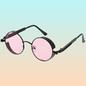 GAFAS SOL POLICARBONATO UV REDONDAS ROSA STEAMPUNK FASHION REDONDO ROSA CLARO NEGRO NEGRO