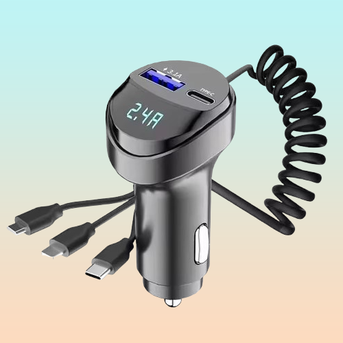 CARGADOR RAPIDO 3 EN 1 CELULAR LIGHTNING TIPO-C MICRO USB NEGRO | 3-IN-1 FAST CHARGER PHONE LIGHTNING TYPE-C MICRO USB BLACK
