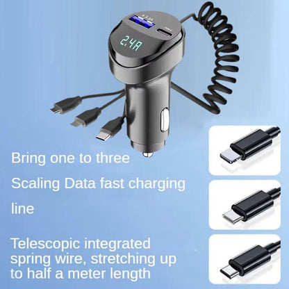 CARGADOR RAPIDO 3 EN 1 CELULAR LIGHTNING TIPO-C MICRO USB NEGRO | 3-IN-1 FAST CHARGER PHONE LIGHTNING TYPE-C MICRO USB BLACK
