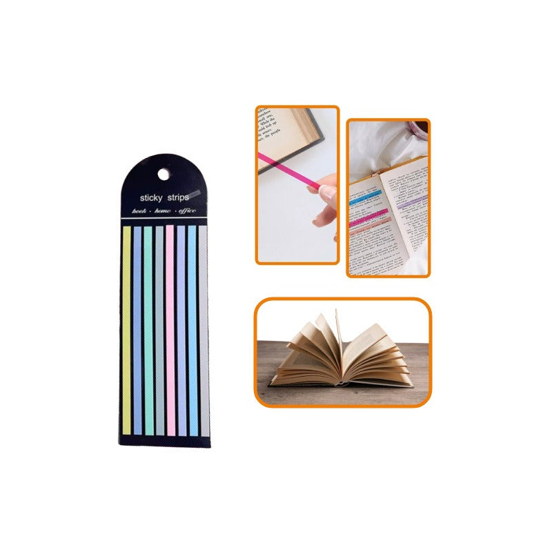 CINTA RESALTADORA LIBROS DOCUMENTOS REMOVIBLE GAMA ARCOIRIS | REMOVABLE HIGHLIGHTING TAPE FOR BOOKS & DOCUMENTS – RAINBOW COLOR SET